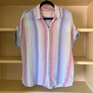 Linen/Cotton Loose Summer Button Down (BeachLunchLounge)